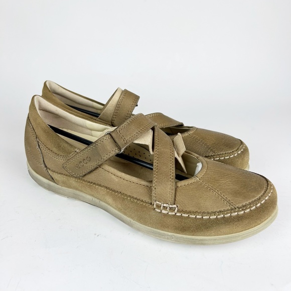 Ecco Cayla Womens Mary Jane Comfort Shoes Crisscross Navajo Brown Leather 41 - Picture 4 of 12
